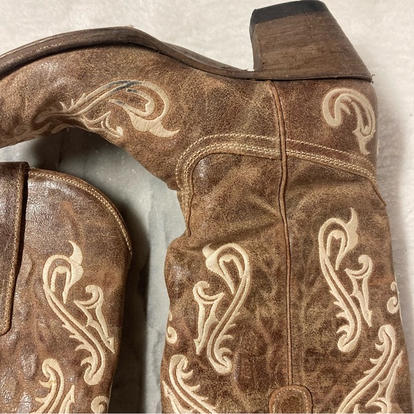 SOLD     Corral Cowboy Cowgirl Boots Sz 9 Honey Cortez Embroidered Tan Brown - Picture 8 of 15